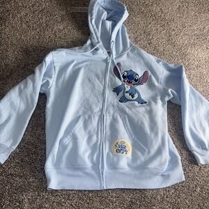 Disney Stitch Women's Licensed Character Long Sleeve Fleece Lined Hoodie Large
